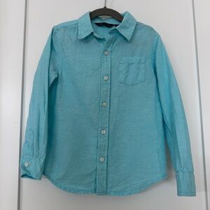 Janie and Jack roll cuff shirt in radiance blue